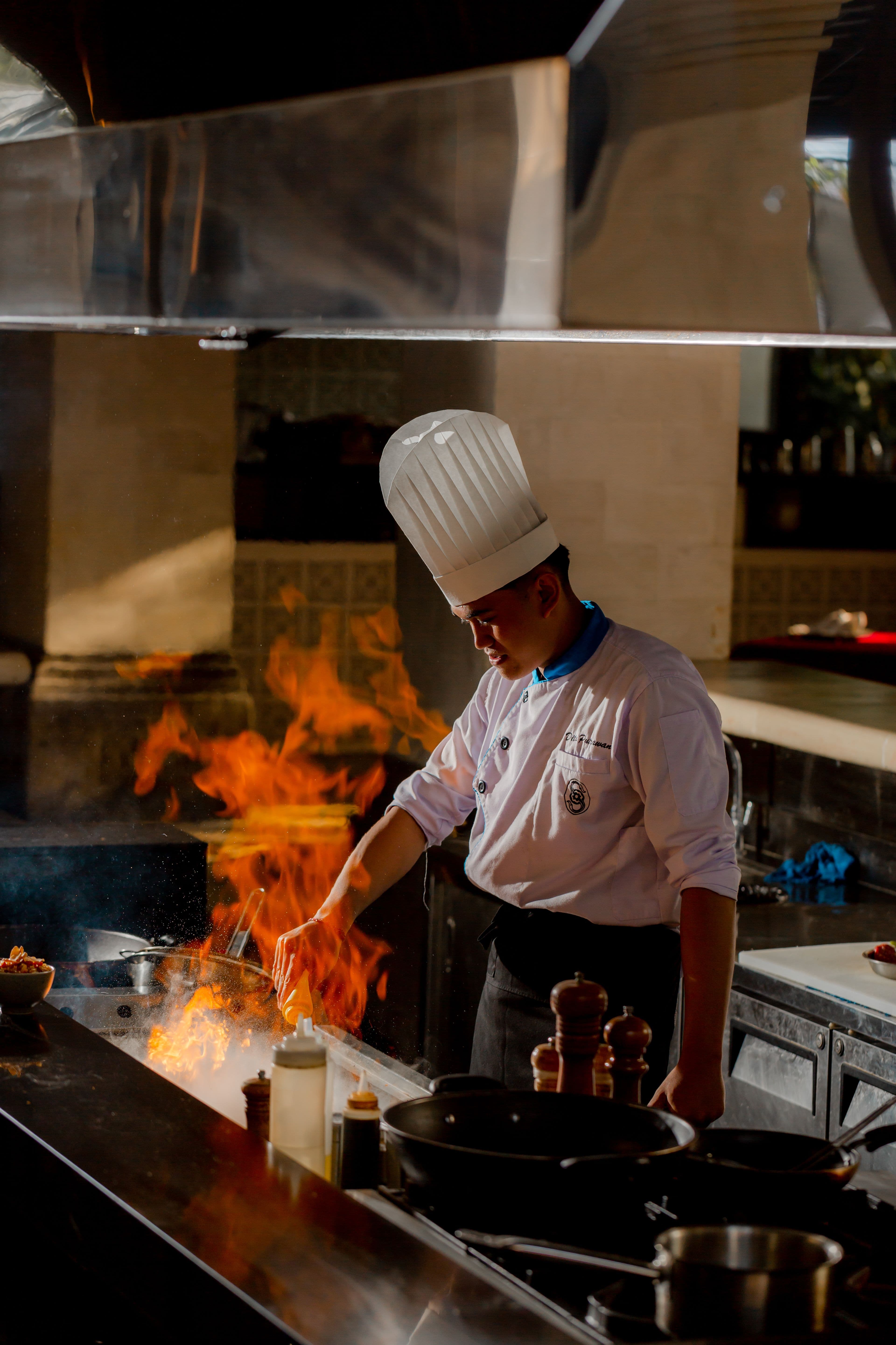Chef preparing dishes